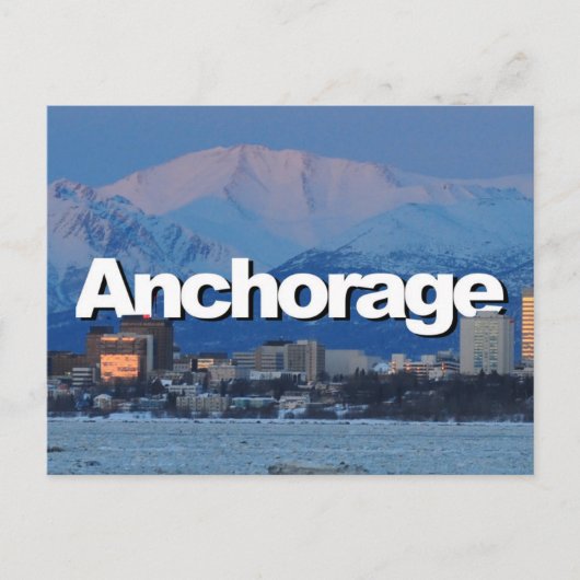 Anchorage Alaska Skyline met Anchorage in de Sky Briefkaart (Voorkant)