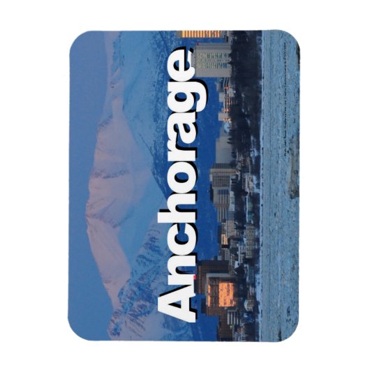 Anchorage Alaska Skyline met Anchorage in the Sky Magneet (Verticaal)