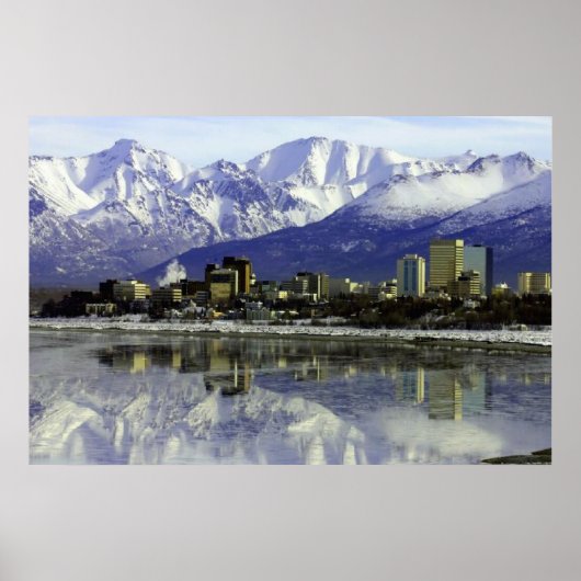 Anchorage Alaska Skyline Poster (Voorkant)