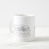 Anchorage, Alaska | Stad gestileerde Skyline Koffiemok (Voorkant links)