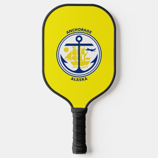 Anchorage (Alaska) Stadsvlag Pickleball Paddle (Voorkant)