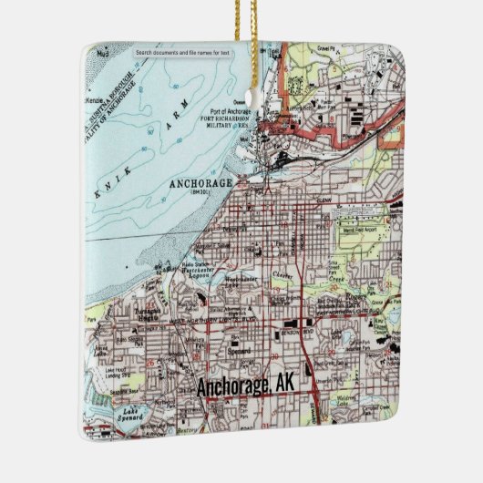Anchorage Alaska Topo Map Keramisch Ornament (Rechts)