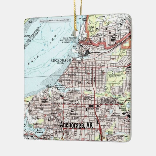 Anchorage Alaska Topo Map Keramisch Ornament (Links)