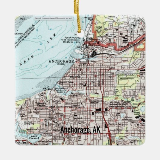 Anchorage Alaska Topo Map Keramisch Ornament (Voorkant)