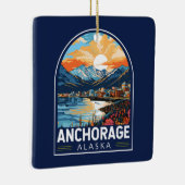 Anchorage Alaska Travel Art Embleem Keramisch Ornament (Rechts)
