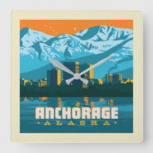 Anchorage, Alaska Vierkante Klok (Voorkant)
