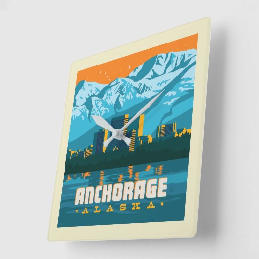 Anchorage, Alaska Vierkante Klok (Hoek)