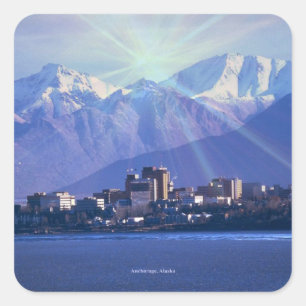 Anchorage, Alaska Vierkante Sticker