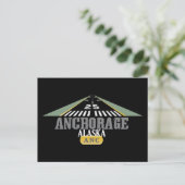 Anchorage Alaska - Vliegveld baan Briefkaart (Staand voorkant)