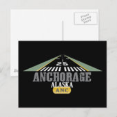 Anchorage Alaska - Vliegveld baan Briefkaart (Voorkant / Achterkant)