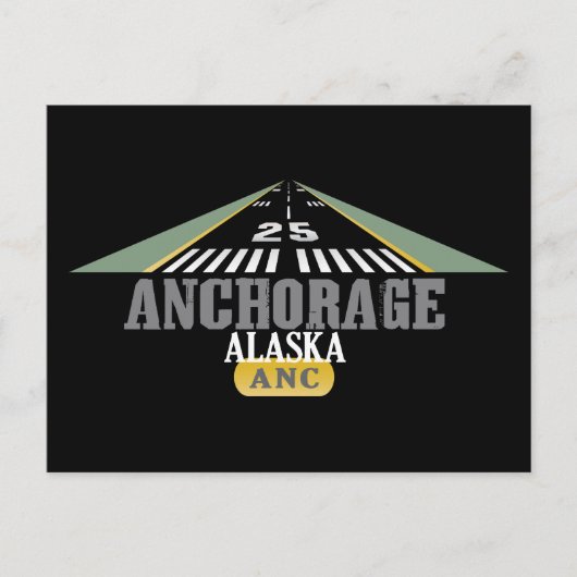 Anchorage Alaska - Vliegveld baan Briefkaart (Voorkant)