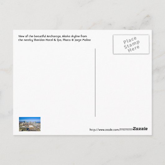 Anchorage, Alaska, VS Briefkaart (Achterkant)