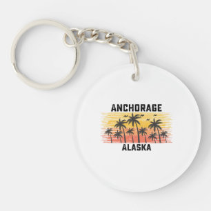 Anchorage Alaska Zomer Retro  Vakantie Sleutelhanger