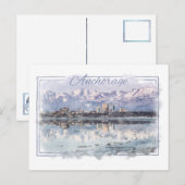 Anchorage Alaskan Waterverf Briefkaart (Voorkant / Achterkant)
