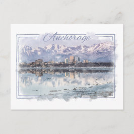 Anchorage Alaskan Waterverf Briefkaart