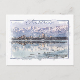 Anchorage Alaskan Waterverf Briefkaart