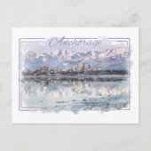 Anchorage Alaskan Waterverf Briefkaart (Voorkant)