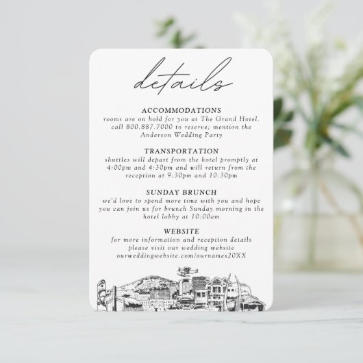 Anchorage Bruiloft Details Behuizing Kaart (Staand voorkant)