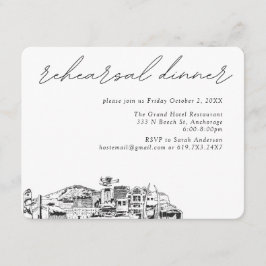 Anchorage Bruiloft Elegante repetitie Diner Informatiekaartje