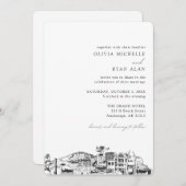 Anchorage Bruiloft Elegante skyline uitnodiging (Voorkant / Achterkant)