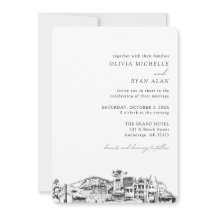 Anchorage Bruiloft Elegante skyline uitnodiging