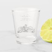 Anchorage bruiloft gunst gepersonaliseerd gejuich shot glas (Achterkant)