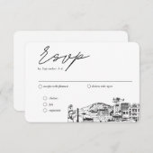 Anchorage Bruiloft Traditionele RSVP Maaltijd Opti Informatiekaartje (Voorkant / Achterkant)