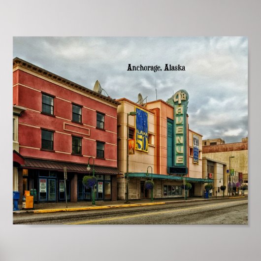 Anchorage Cityscape Poster (Voorkant)