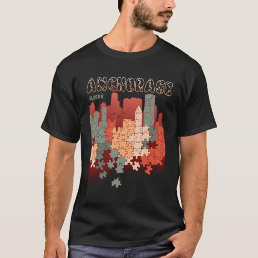 Anchorage In Alaska Travel Souvenir T-shirt (Voorkant)