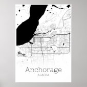 Anchorage Map - Alaska - Poster stadskaart (Voorkant)