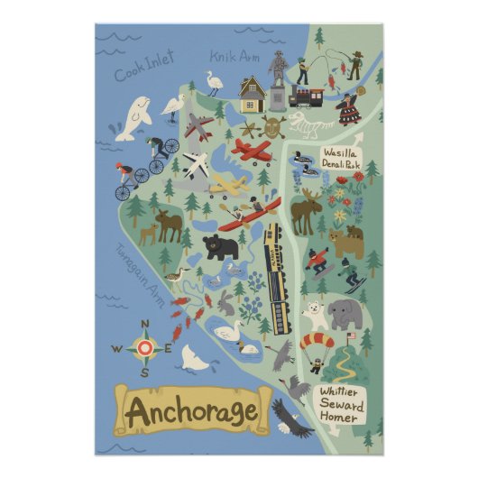 Anchorage map poster (Voorkant)