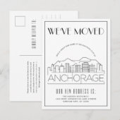 Anchorage | Moderne Deco Stad Verhuizing Aankondigingskaart (Voorkant / Achterkant)