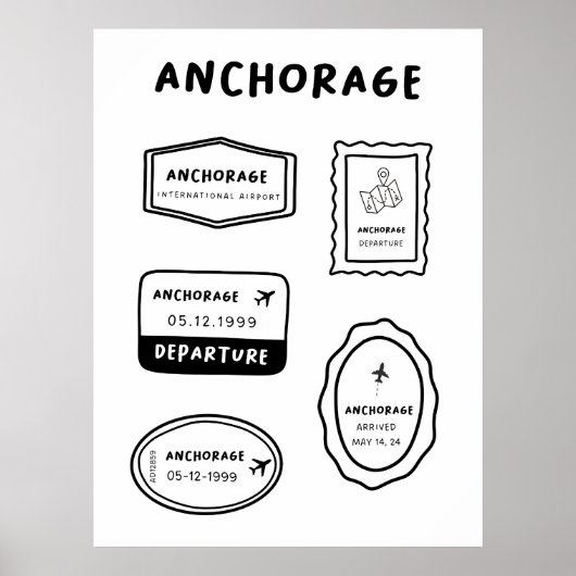 Anchorage - Reisstempel Collectie | Poster (Voorkant)