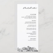 Anchorage Skyline Modern Wedding Dinner Menu (Voorkant / Achterkant)