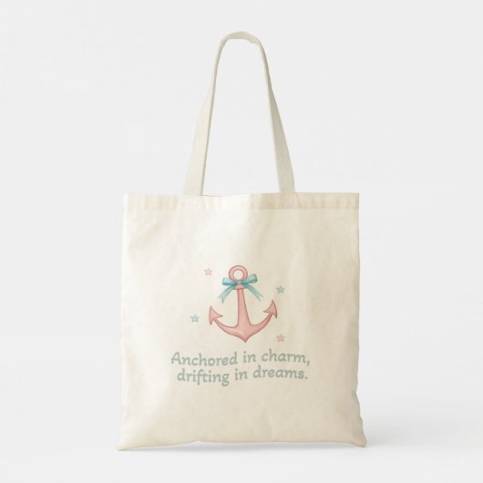 Anchored in Charm Nautical Coquette Tote Bag (Achterkant)