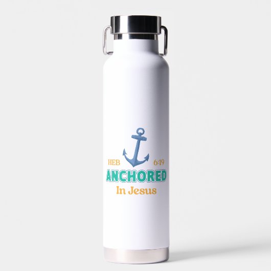 Anchored in Christ Tumbler with Hebrews 6:19 Waterfles (Voorkant)