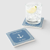 Anchored in Joy  Stenen Onderzetter (Zijkant)