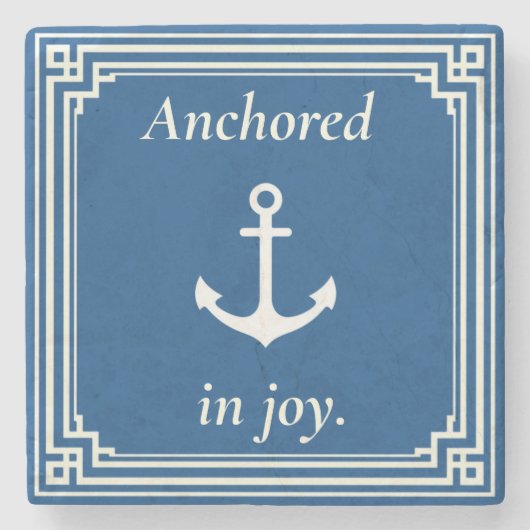 Anchored in Joy  Stenen Onderzetter (Voorkant)