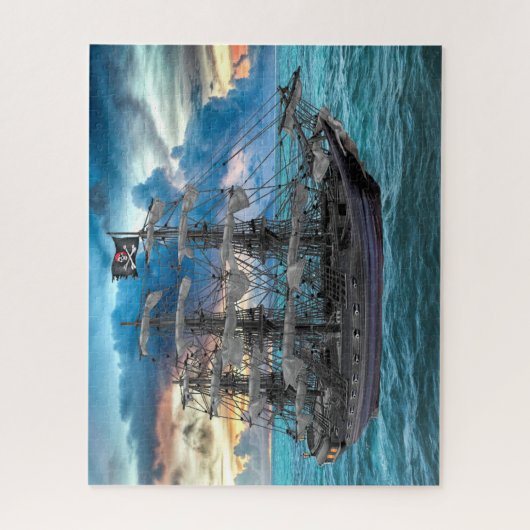 ANCHORED PIRATE SHIP OP SUNSET LEGPUZZEL (Verticaal)