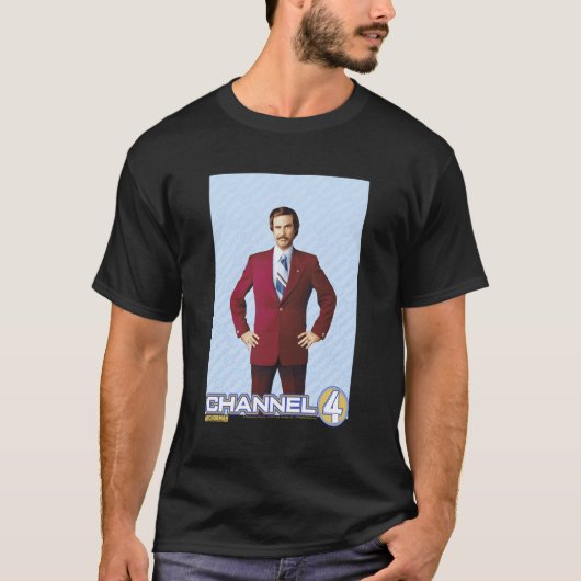Anchorman Ron Burgundy Channel 4 Portret T-shirt (Voorkant)