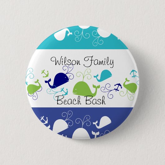 Anchors-a-Whale Ronde Button 5,7 Cm (Voorkant)