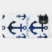 Anchors Ahoy Nautical Case-Mate iPhone Case (Achterkant (horizontaal))