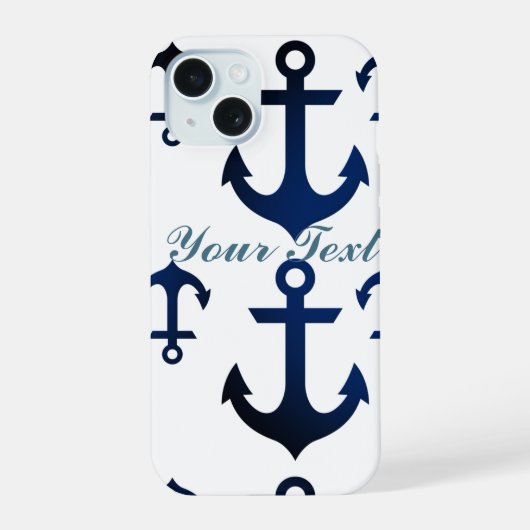 Anchors Ahoy Nautical iPhone 15 Case (Achterkant)