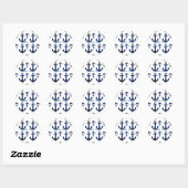 Anchors Ahoy Nautical Ronde Sticker (Vel)