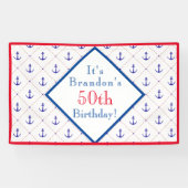 Anchors Away 50th Birthday Party Spandoek (Horizontaal)