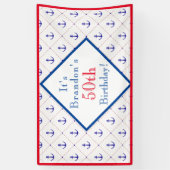 Anchors Away 50th Birthday Party Spandoek (Verticaal)
