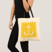 Anchors Away Budget Tas - Geel en wit (Voorkant (product))