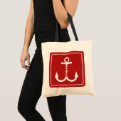 Anchors Away Budget Tas - Rood en wit (Voorkant (product))