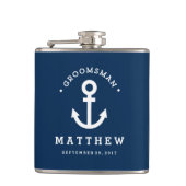 Anchors Away Groomsman Heupfles (Voorkant)