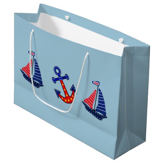 Anchors Away Groot Cadeauzakje (Voorkant Gekanteld)